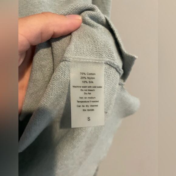 The Line Womens Small light blue Balbina Crew Neck Sweater Cotton Silk Nylon - Picture 4 of 6